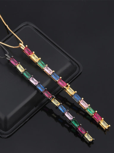 Copper With  Glass stone Fashion Geometric Necklaces