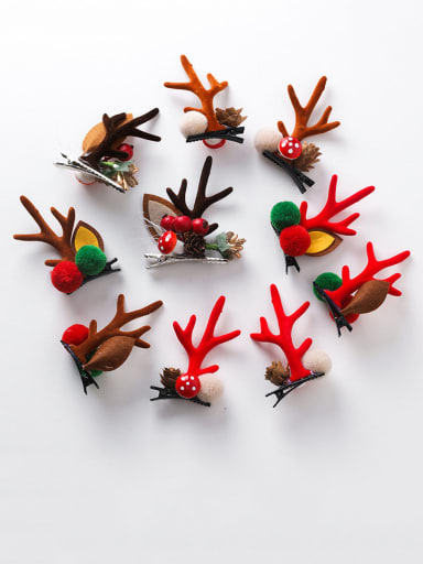 Alloy With Platinum Plated Cute Elk Pine Fruit Ball Barrettes & Clips