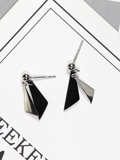 Simple 925 Silver Tiny Triangles Women Stud Earrings