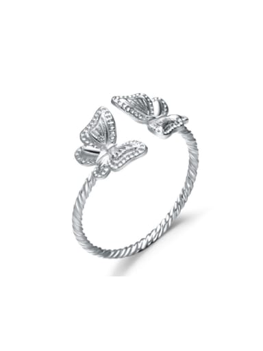 Double Butterfly Shaped Creative Opening Ring