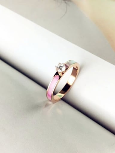 Shining Zircon Fashion Titanium Ring
