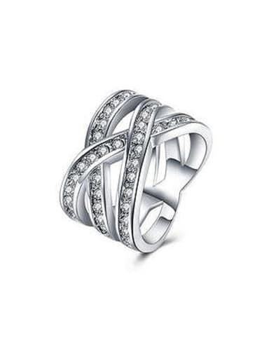 Fashion Zircon Platinum Plated Ring