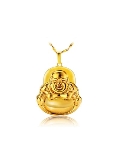 Copper Alloy 23K Gold Plated Retro style Laughing Buddha Pendant