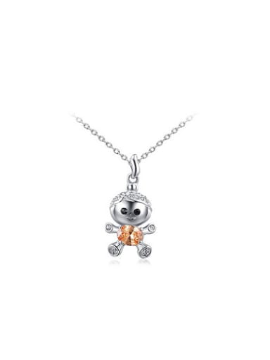 Trendy White Gold Plated Baby Shaped Necklace