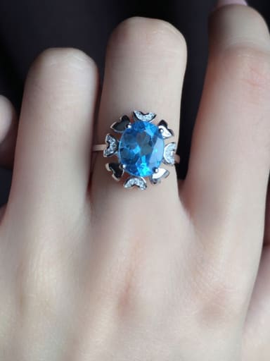 Fashion Sapphire Gemstones Flowery Ring