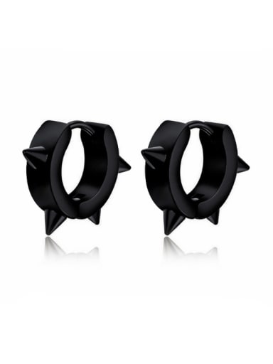 Stainless Steel With Black Gun Plated Trendy Geometric Clip On Earrings