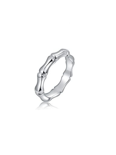 Exquisite Platinum Plated Bamboo Shaped Ring