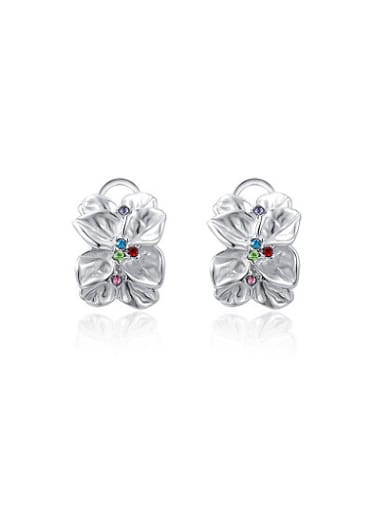 Colorful Austria Crystal Flower Shaped Stud Earrings