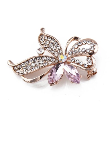 new 2018 2018 2018 2018 Rose Gold Plated Crystals Brooch