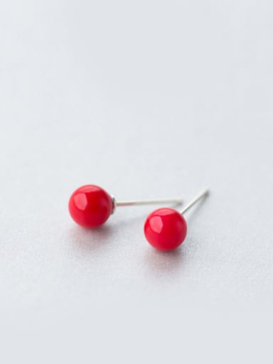 S925 Silver Artificial Color Shell Pearls stud Earring