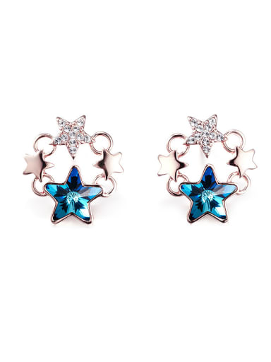 Blue Five-pointed Star Shaped stud Earring