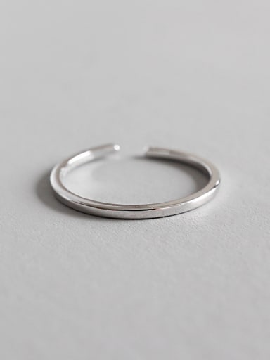 Sterling silver simple line plain free size ringg