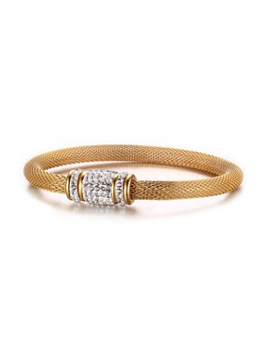 Exquisite Gold Plated Net Shaped Zircon Band Bracelet
