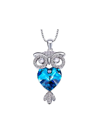 Fashion Little Owl austrian Crystal Zircon Necklace