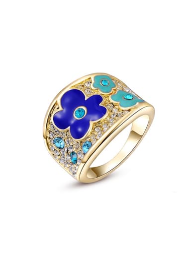All-match Flower Pattern 18K Gold Plated Ring