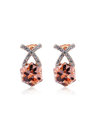 Elegant Letter X Shaped Austria Crystal Stud Earrings