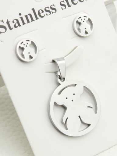 Round -shape Two Pieces Earring Pendant Set