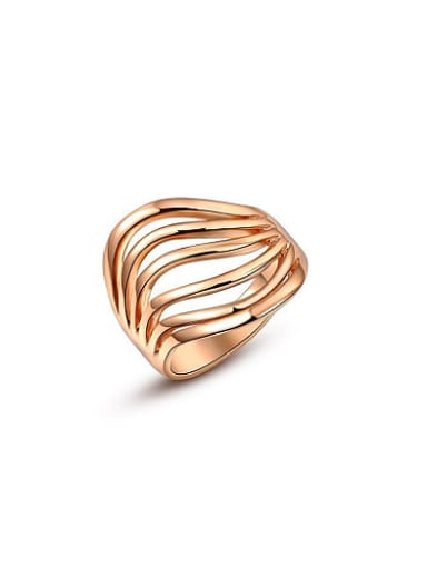Exquisite Rose Gold Plated Geometric Shaped Ring