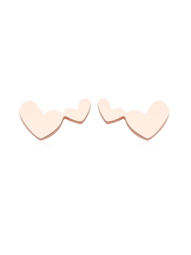 Women Love Heart Shaped Titanium stud Earring