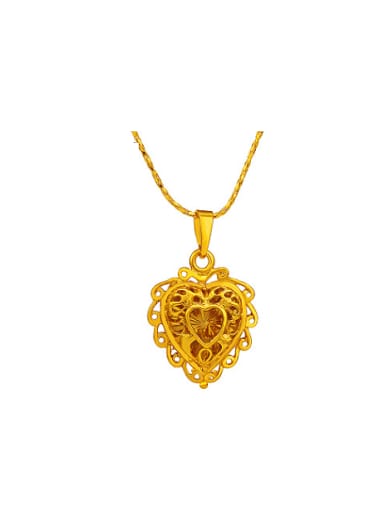 Copper Alloy Gold Plated Retro style Heart-shaped Pendant