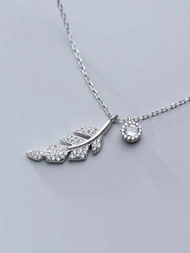 925 Sterling Silver With Platinum Plated Personality Leaf Necklaces