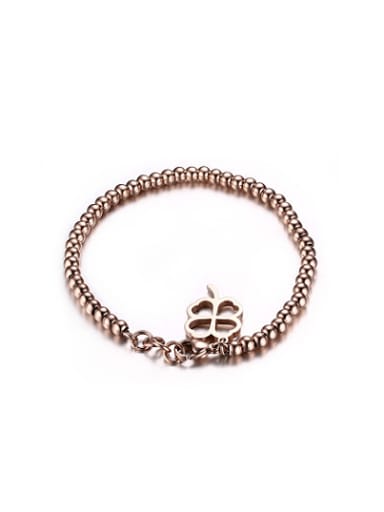 Exquisite Rose Gold Plated leaf Shaped Titanium Bracelet