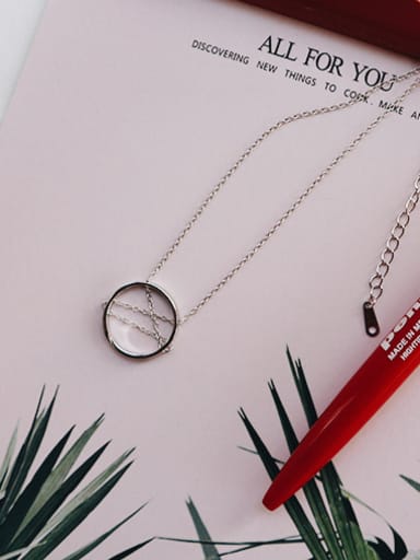 925 Sterling Silver With Platinum Plated Trendy Round Necklaces