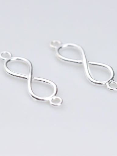 925 Sterling Silver With Silver Plated  number 8 Bent Pipe