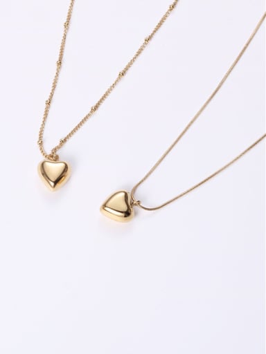 Titanium  With Gold Plated Simplistic Heart Necklaces
