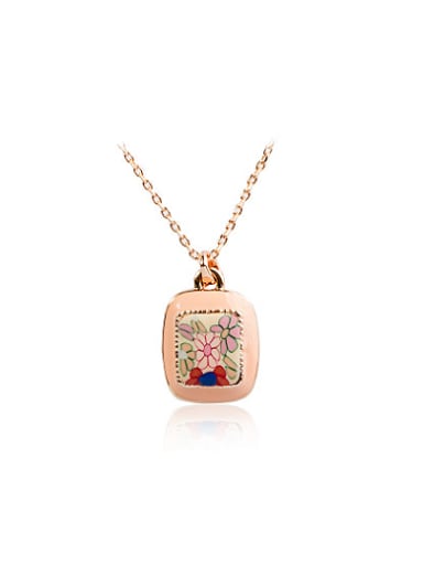 Women Elegant Square Shaped Polymer Clay Necklace