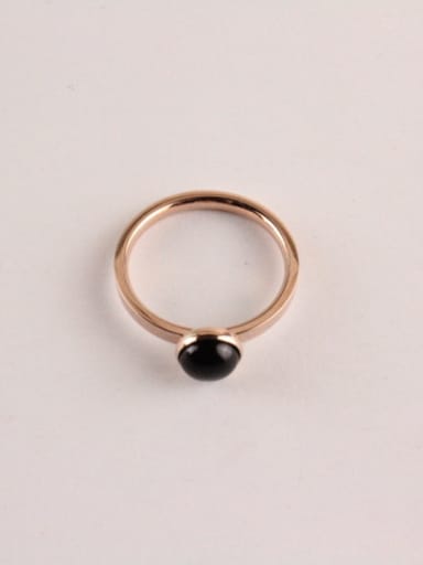 Black Agate Simple Titanium Ring
