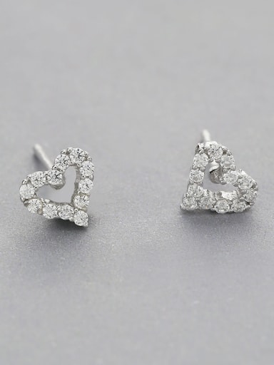 925 Silver Heart Shaped Zircon cuff earring