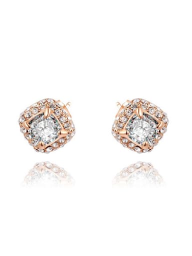 Delicate Rounded Square Shaped AAA Zircon Earrings