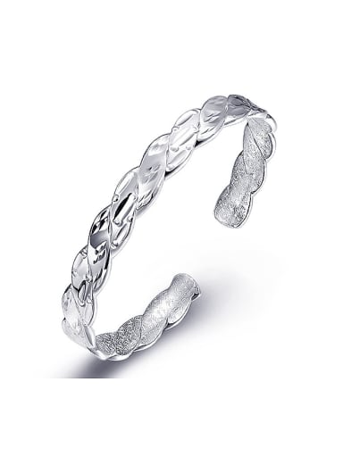 Simple 999 Silver Water Drop Opening Bangle