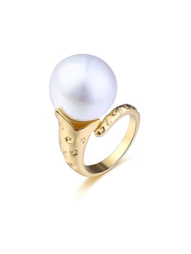 Fashionable Snake Shaped Artificial Pearl Ring
