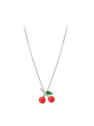Personalized Little Cherry Silver Necklace