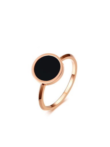 Elegant Rose Gold Plated Round Shaped Glue Titanium Ring