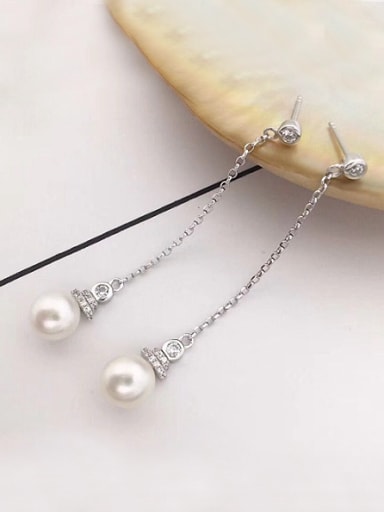 2018 Fashion Freshwater Pearl Drop threader earring