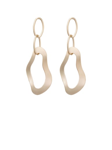 Alloy With Gold Plated Simplistic Hollow Geometric Drop Earrings