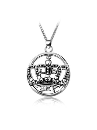 Women Personality Crown Shaped Titanium Necklace