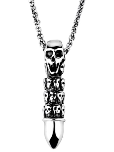 Punk style Little Skulls Pendant Men Titanium Necklace