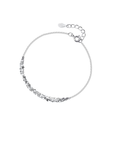 925 Sterling Silver With  Platinum Plated Fashion  Wave pattern Bracelets