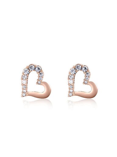 Elegant Heart Shaped Austria Crystal Stud Earrings