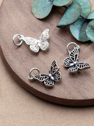 925 Sterling Silver With Antique Silver Plated Classic Butterfly Charms