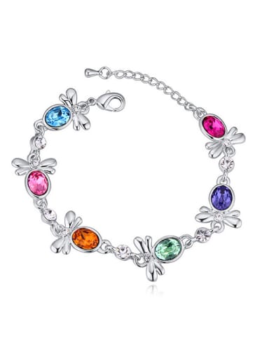 custom Fashion Oval austrian Crystals-accented Little Bees Alloy Bracelet