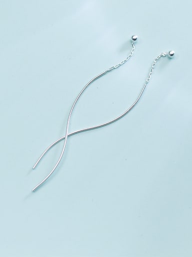 Simple pure silver ear line