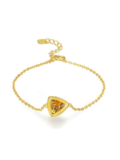 Triangle Yellow Crystal Accessories Gold Plated Bracelet