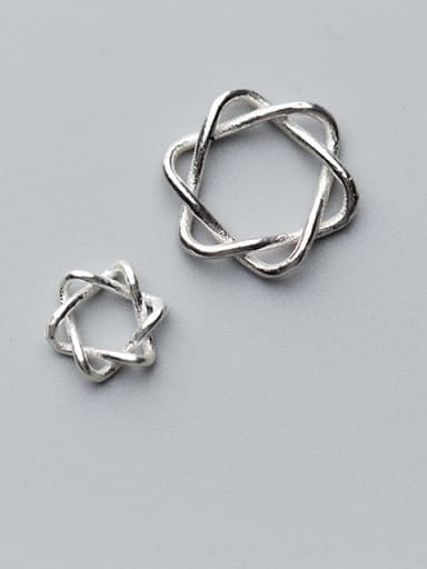 925 Sterling Silver With Silver Plated Geometric 10MM Hexagonal Star Charms