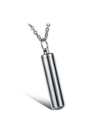 Personalized Titanium Cylinder Pendant Necklace