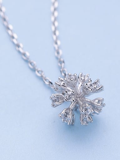 Platinum Plated Flower Necklace